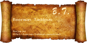 Beerman Taddeus névjegykártya